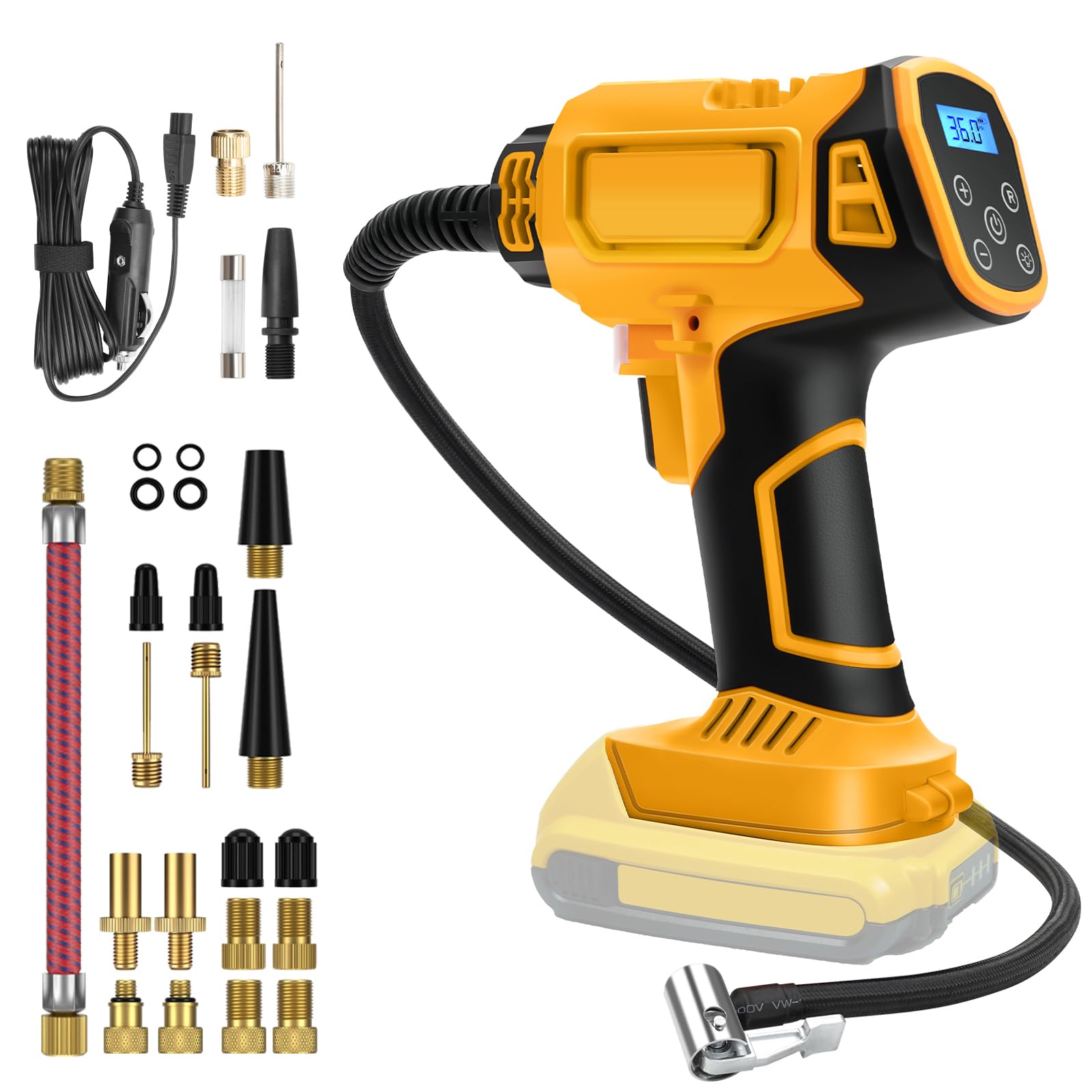 Sprężarka akumulatorowa Dewalt 21 V 160 psi kompresor samochodowy cyfrowy wskaźnik ciśnienia LED