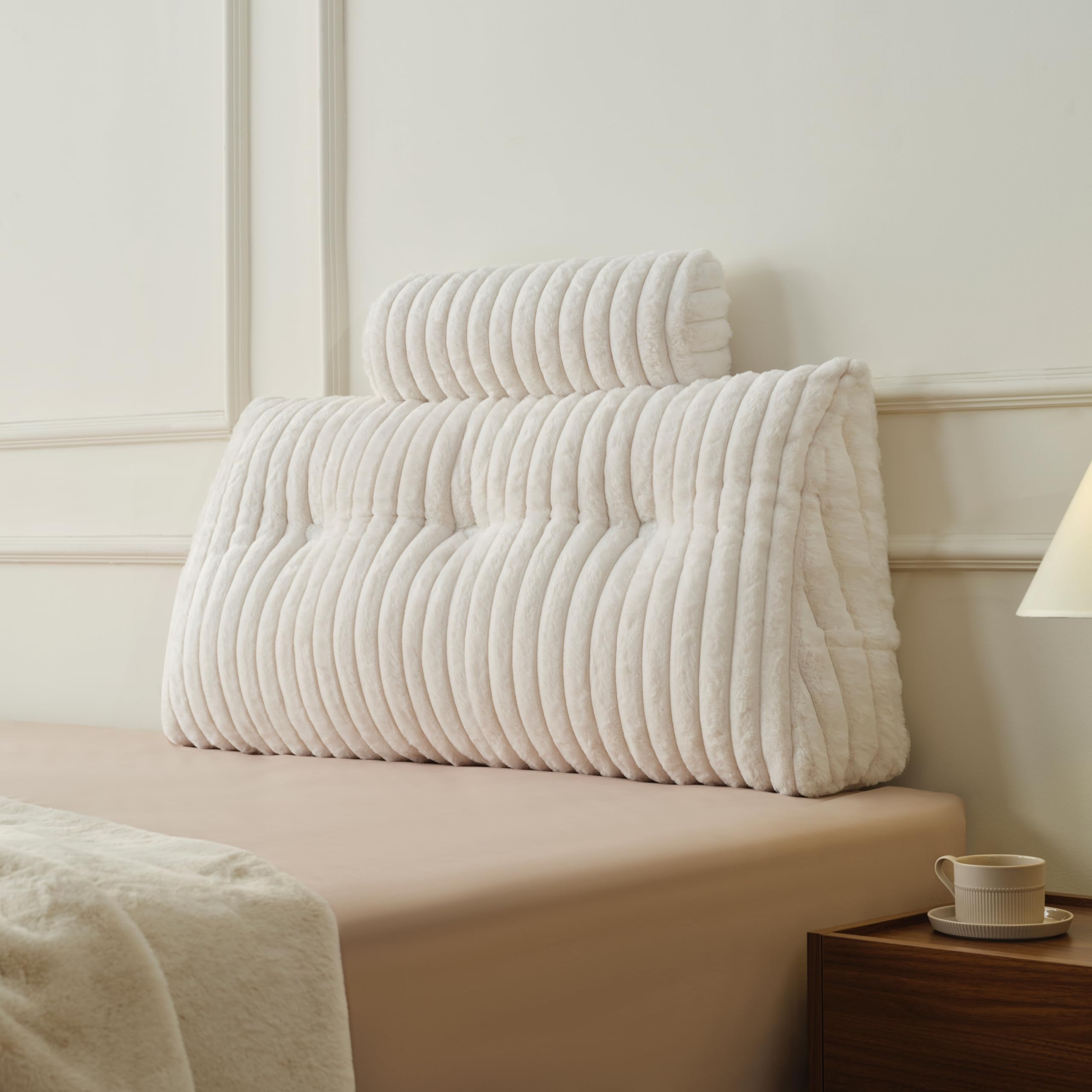 Z-hom Wedge Pillow Support Cushion, Triangular Rest Reading Pillow, Lumbar Support Cushion Waist Backrest - Backrest Positioning Support Large Pillow, White, 100cm