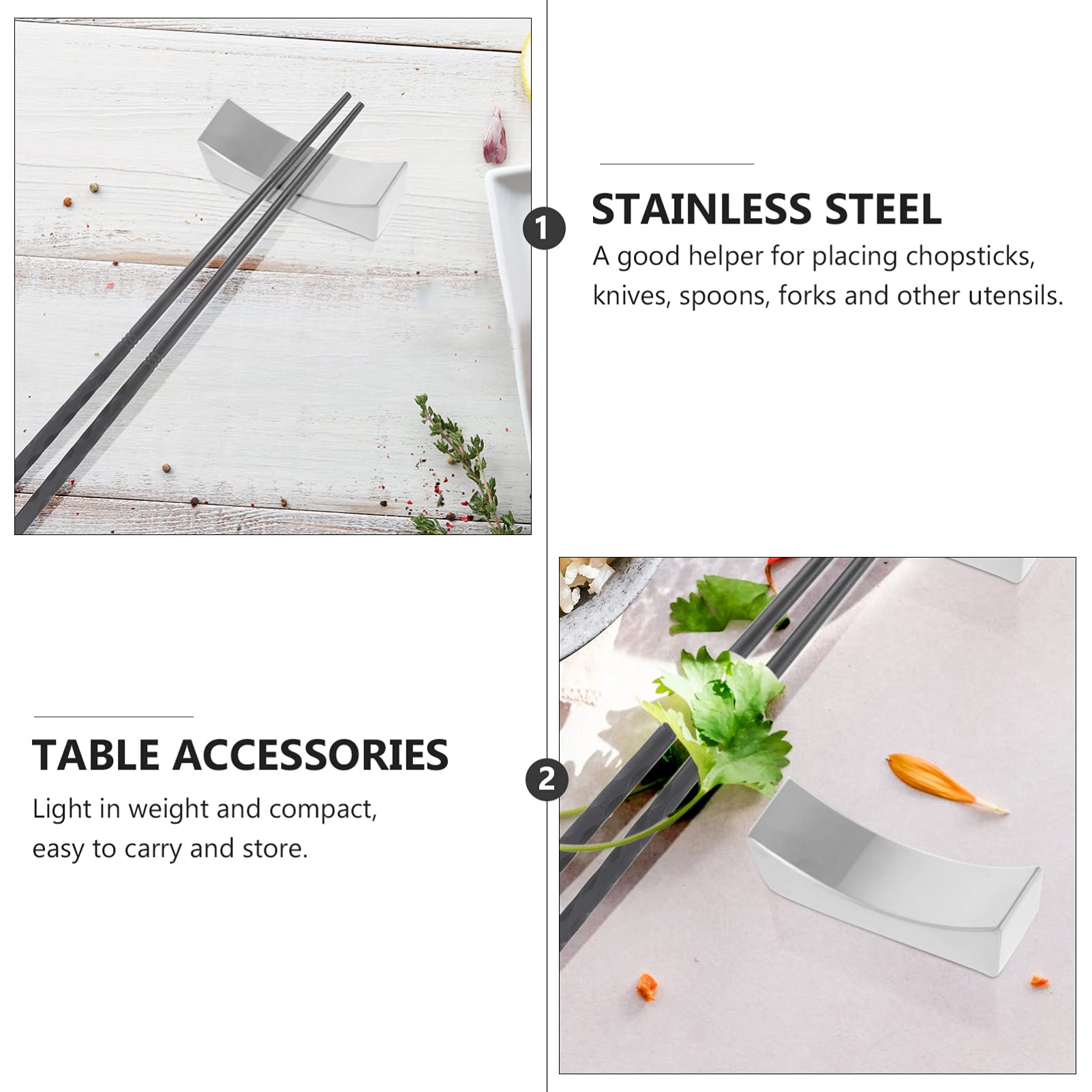 HEALLILY 2PCS Tableware Rest Elegant Chopstick Rack Knife Holder for Dining Table Decor Sturdy and Stylish Utensil Stand