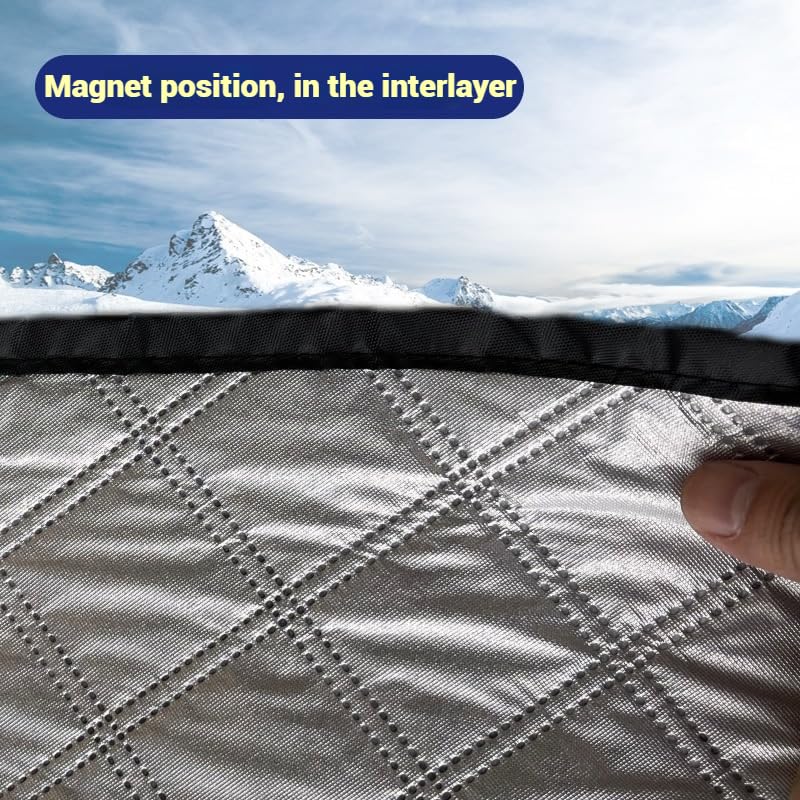 Image of Windshield Cover for Ice and Snow, Waterproof & Windproof, Front Window Protector for Car Truck SUV, Black, Large - 50 x 61 Inches
