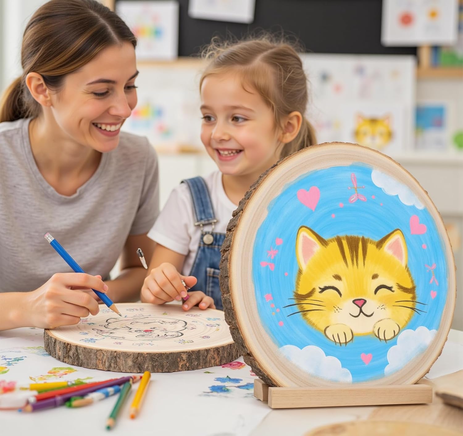 3 Pack 11 Inch Large Wood Slices for Centerpieces,Natural Unfinished Round Wood Ornaments for Crafts,Rustic Wooden Circles & Slabs for Wedding Centerpieces& Christmas Table Decor,DIY Painting Crafts - Image 5