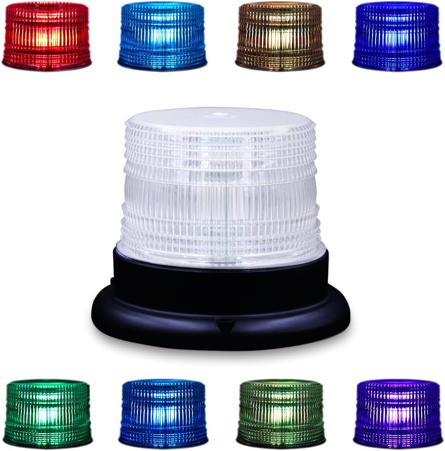 LED Beacon Strobe Light, Appow 8 Colors Adjustable Emergency Rotating Strobe Light with remoter, Magnetic Base for DC 12-90V Cigarette Lighter Plug Vehicles (mult-coloured)