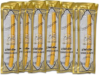 bonballoon 6 Pcs Al Falah Siwak Meswak Miswak Miswak Arak Peelu Al Falah Chewing Stick with Natural Flavor Herbal Toothbrush Vacuum Sealed Breath Freshener (Six Tooth Sticks)