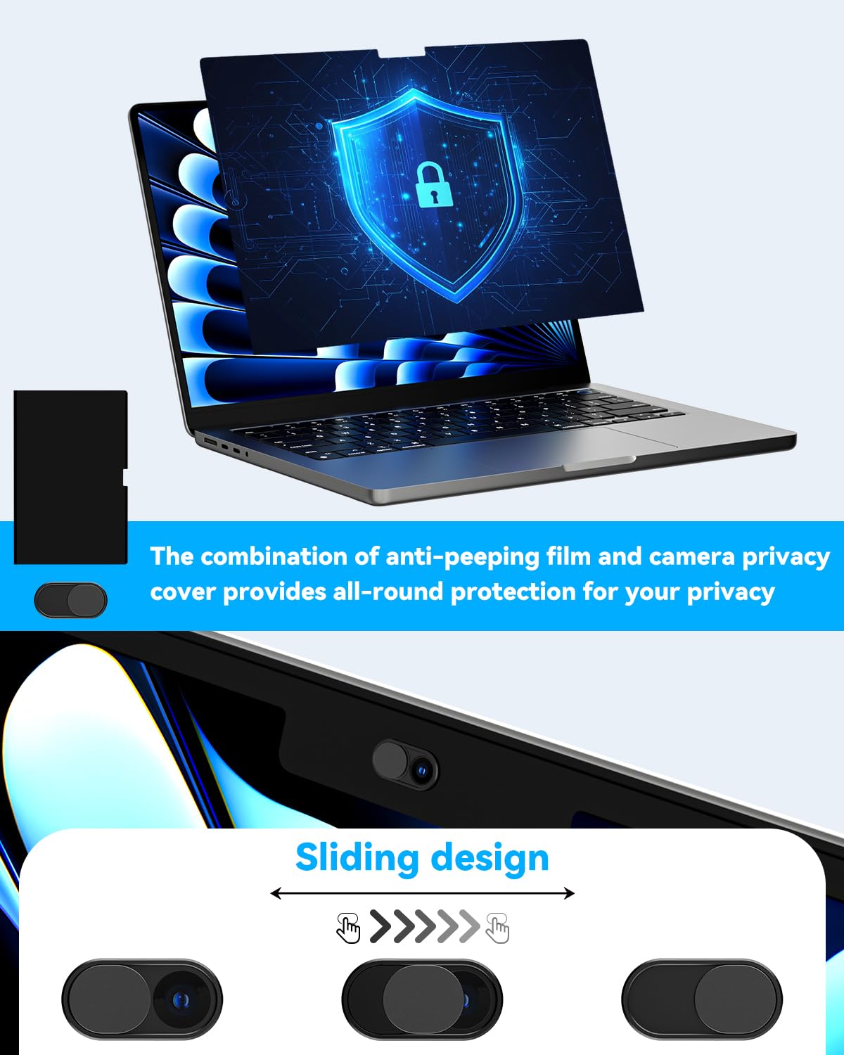 CloudValley Schermo magnetico per la privacy per Macbook Pro 16 e 16,2 pollici 2021-2025 (M1, M2, M3, M4), filtro antiriflesso opaco rimovibile e facile da installare con copertura per fotocamera
