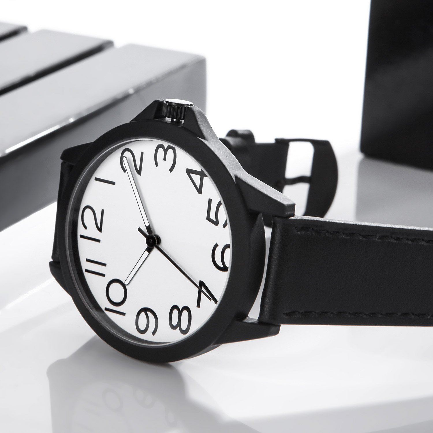NUOVO Reloj de pulsera para hombre, moderno, clásico, sencillo, para negocios, casual, trabajo, resistente al agua, caja de acero inoxidable, correa de piel, reloj analógico de cuarzo, reloj deportivo