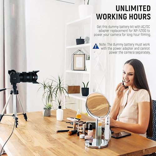 Vista 40 de NEEWER Batería ficticia con adaptador de corriente de repuesto para EP-5B/EN-EL15, fuente de alimentación compatible con Nikon Z5 Z6 Z7 Z6II Z7II