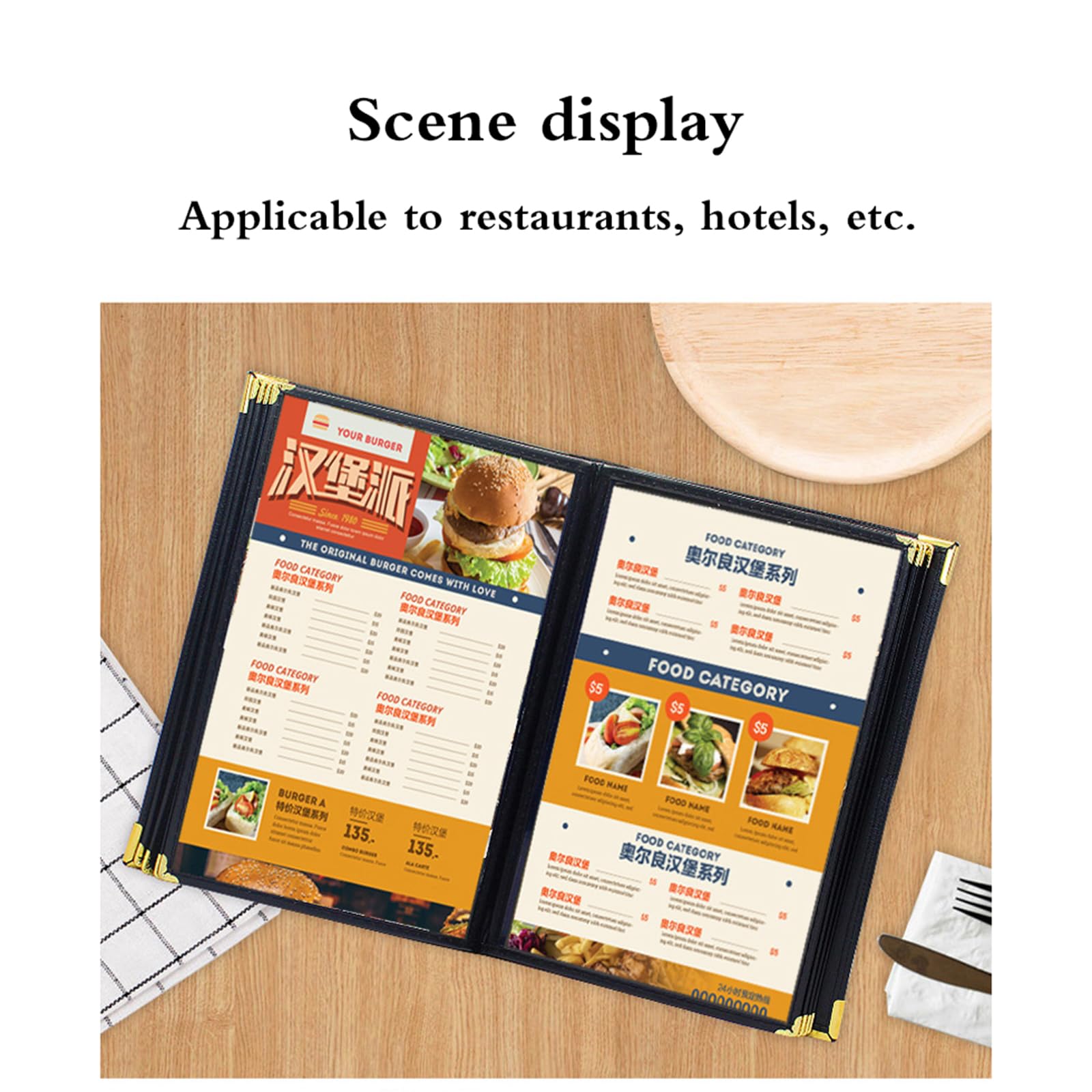 Carpeta para MenúS,Funda para Cartas Restaurantes,Carpeta De Menú Transparente,Porta Menus Restaurante,PáGina úNica Doble Cara,Reutilizable,Adecuado para CafeteríAs,CafeteríAs,Bares