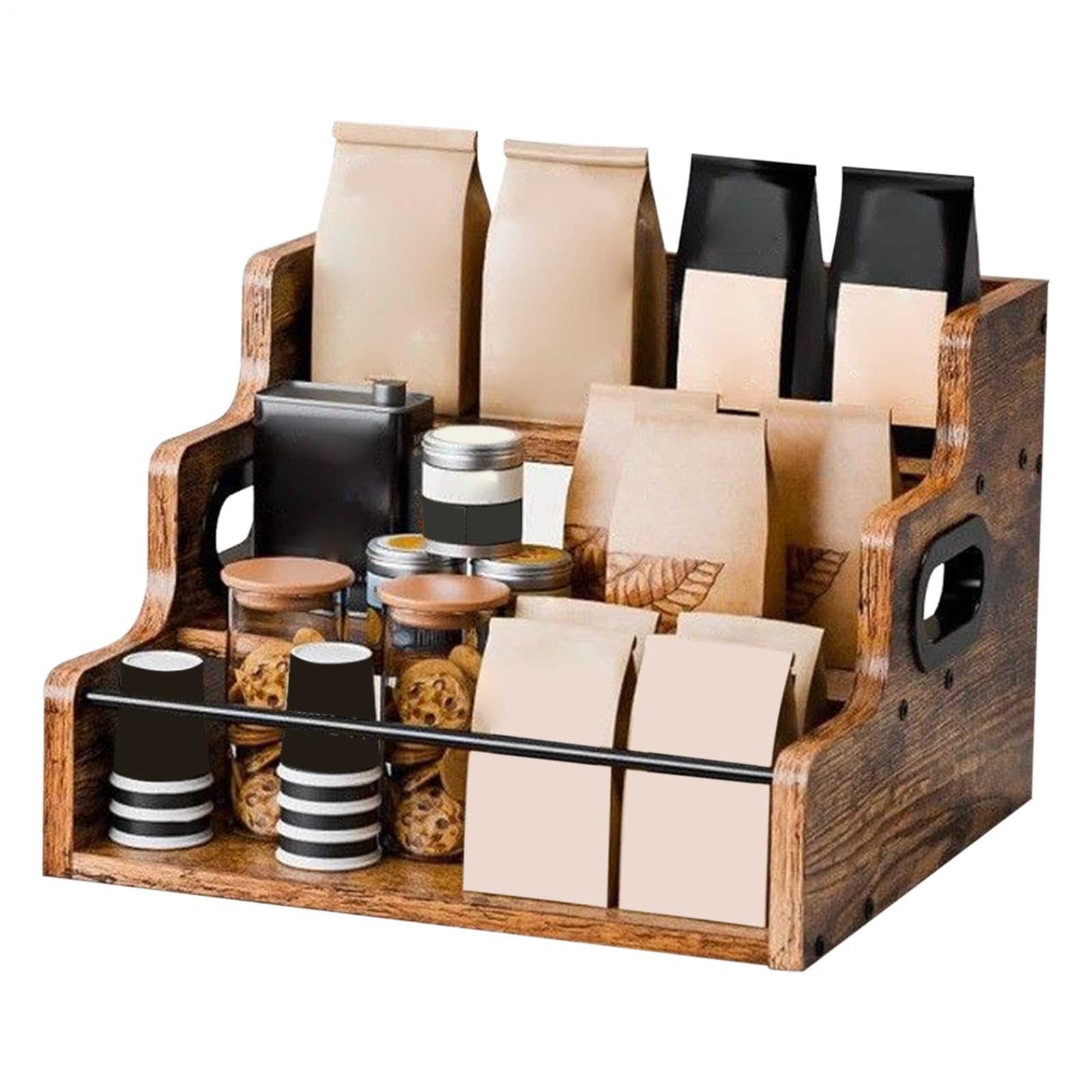 Présentoir pour Bouteilles De Bar Présentoir Décoratif Vintage en Bois pour