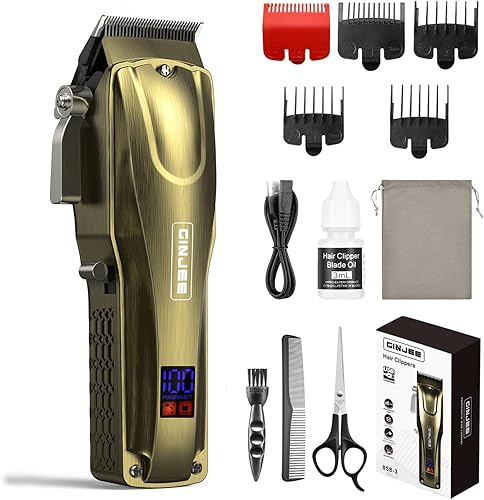 Miniatura 1 de Cortapelos para hombres profesionales inalámbricos y con cable, cortapelos de peluquería recargables para corte de cabello, kit de aseo de barba y