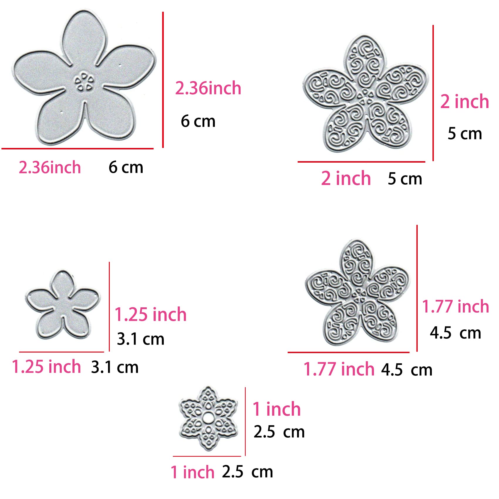 Fustelle Metalliche Per Scrapbooking - Set Di Stampini A Forma Di Fiore E Bordo, Per Biglietti, Decorazioni E Album
