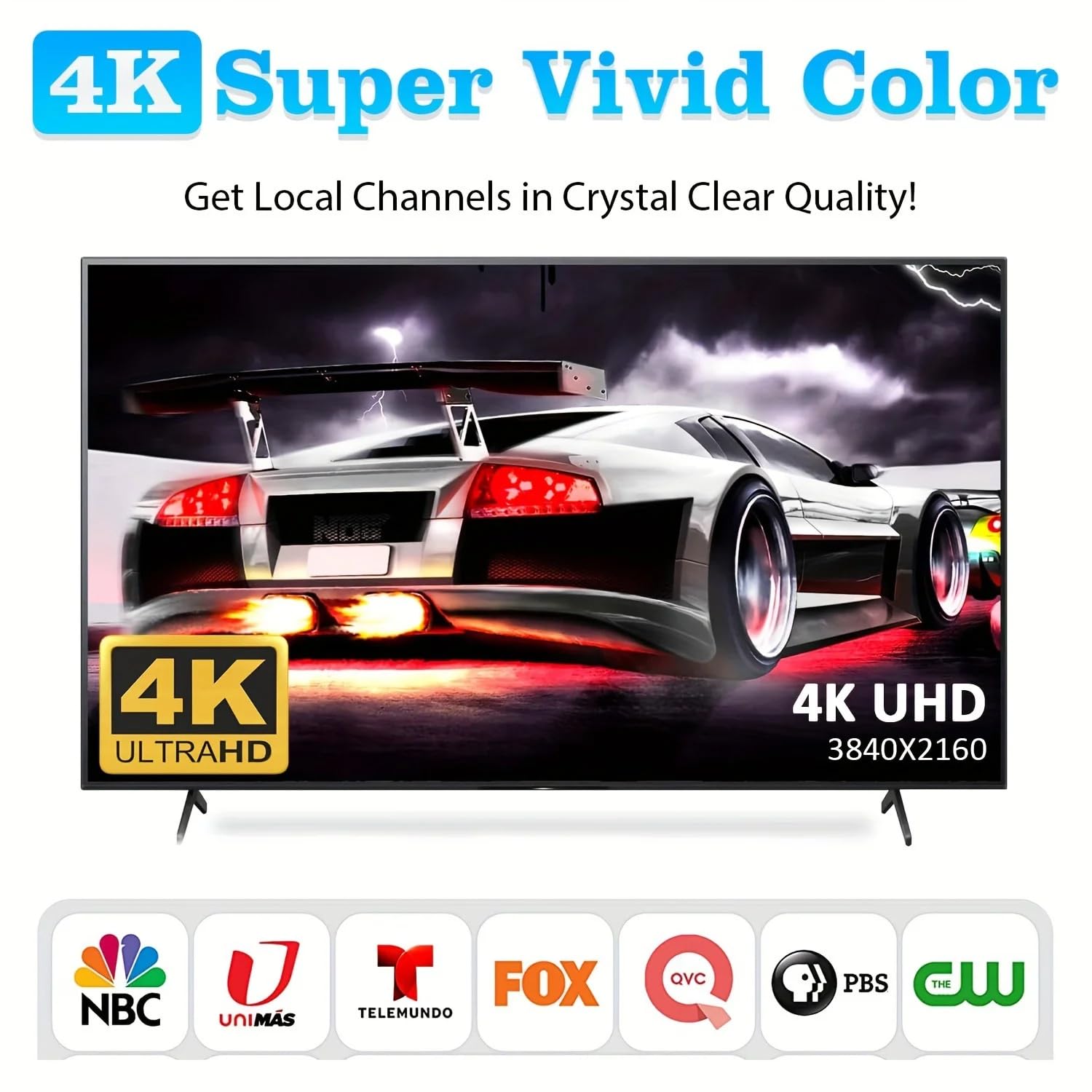 Antenna TV per interni, antenna digitale HDTV a lungo raggio da 280 miglia con base magnetica, ricezione 4K 1080p, nero, cavo coassiale da 5 m per Smart TV