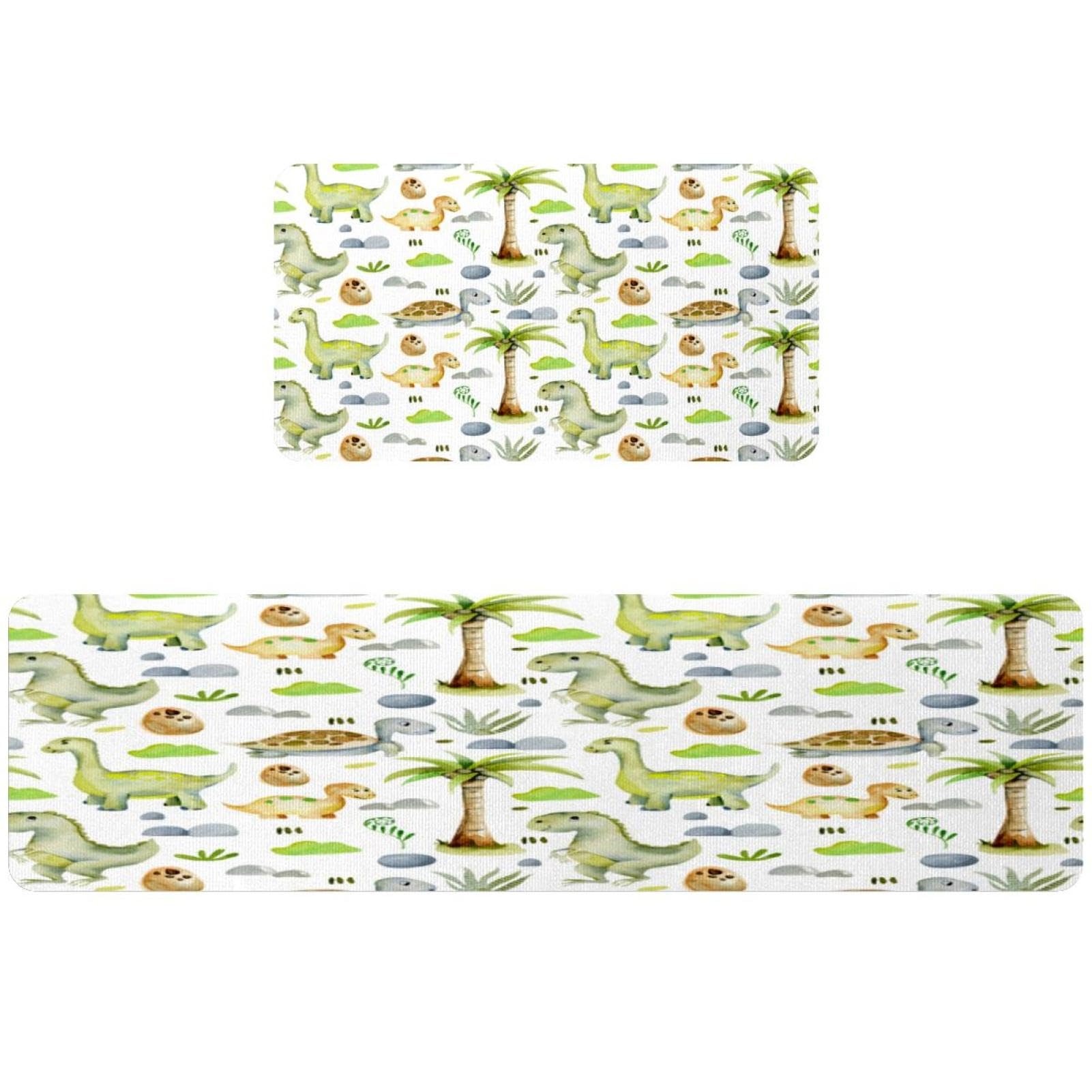 Tapis de cuisine dinosaure pour couloir et buanderie familiale