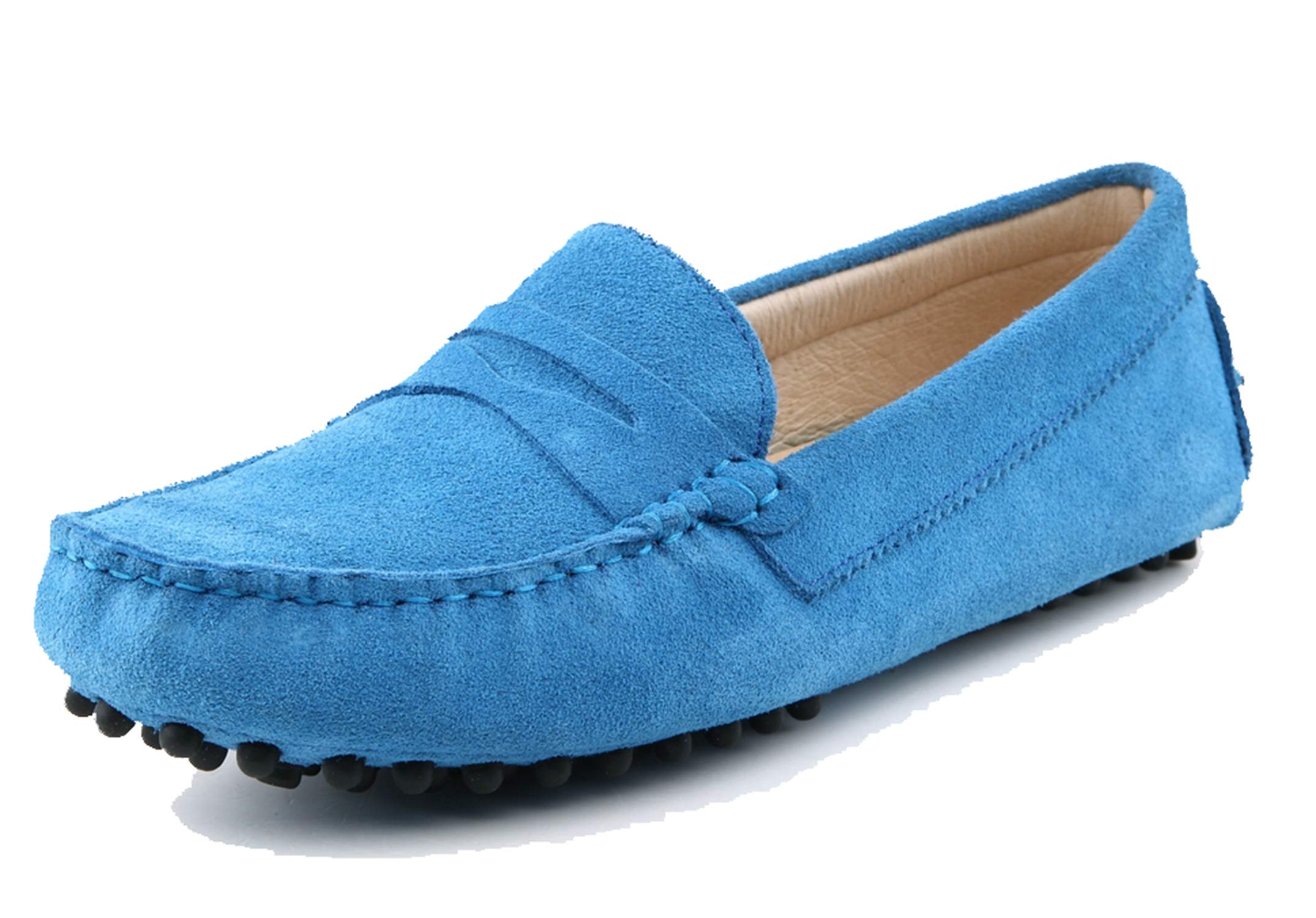 Minishion Women's Casual Loafers Suede Comfortable Driving Shoes YB9603
