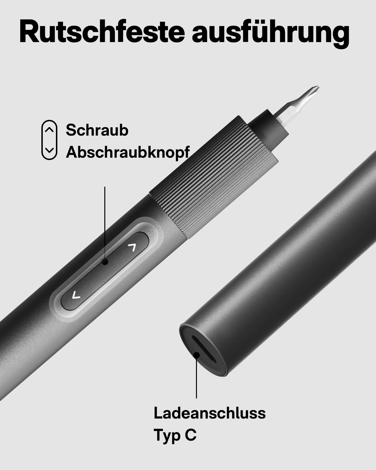 HOTO Elektro Schraubendreher Set, 0.2 N.m Magnetischer Schraubenzieher | Mini Präzisions Schraubendreher für Brillen, Uhr, Handy, PC, 25 Bits Elektrischer Schraubenzieher Set, 170 U/m, C4×28 mm