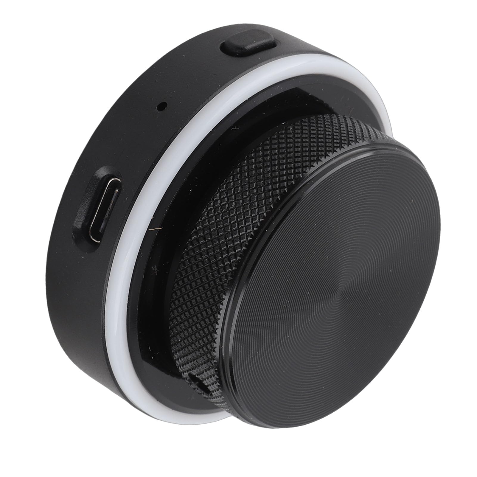 Dpofirs Perilla de Control de Volumen Bluetooth con Luz RGB, Controlador Inalámbrico con Cable USB C 2,4G para PC, Tableta, Portátil, Editores de Vídeo