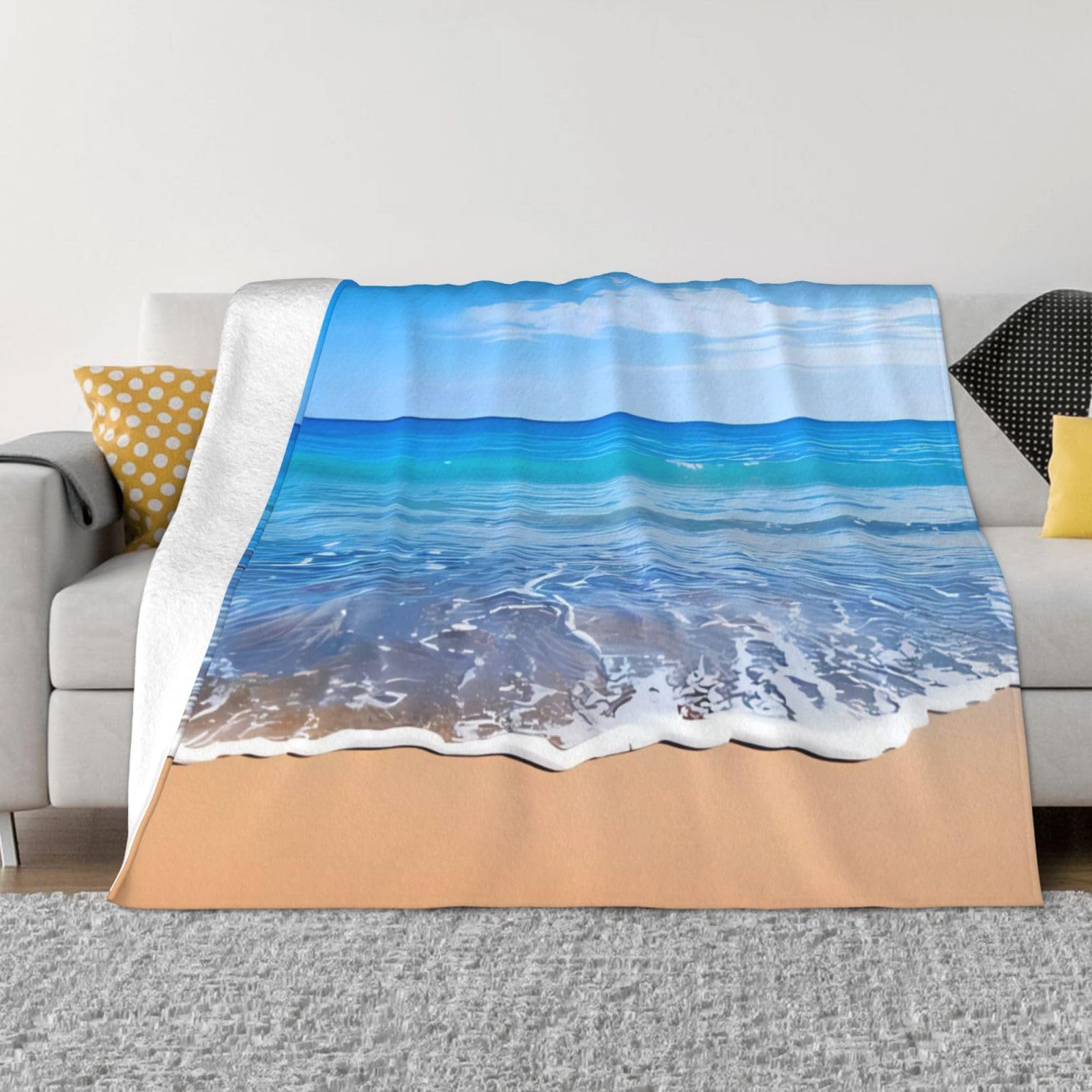 Couverture de plage légère et chaude en flanelle ultra douce pour le salon