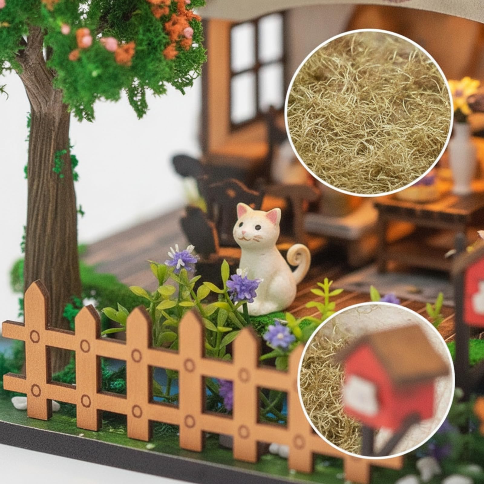 DIY Miniaturhaus Beleuchtet Miniaturhaus aus Miniatur Modell mit Beleuchtung für Bastler, Wohnzimmer, Style to 2