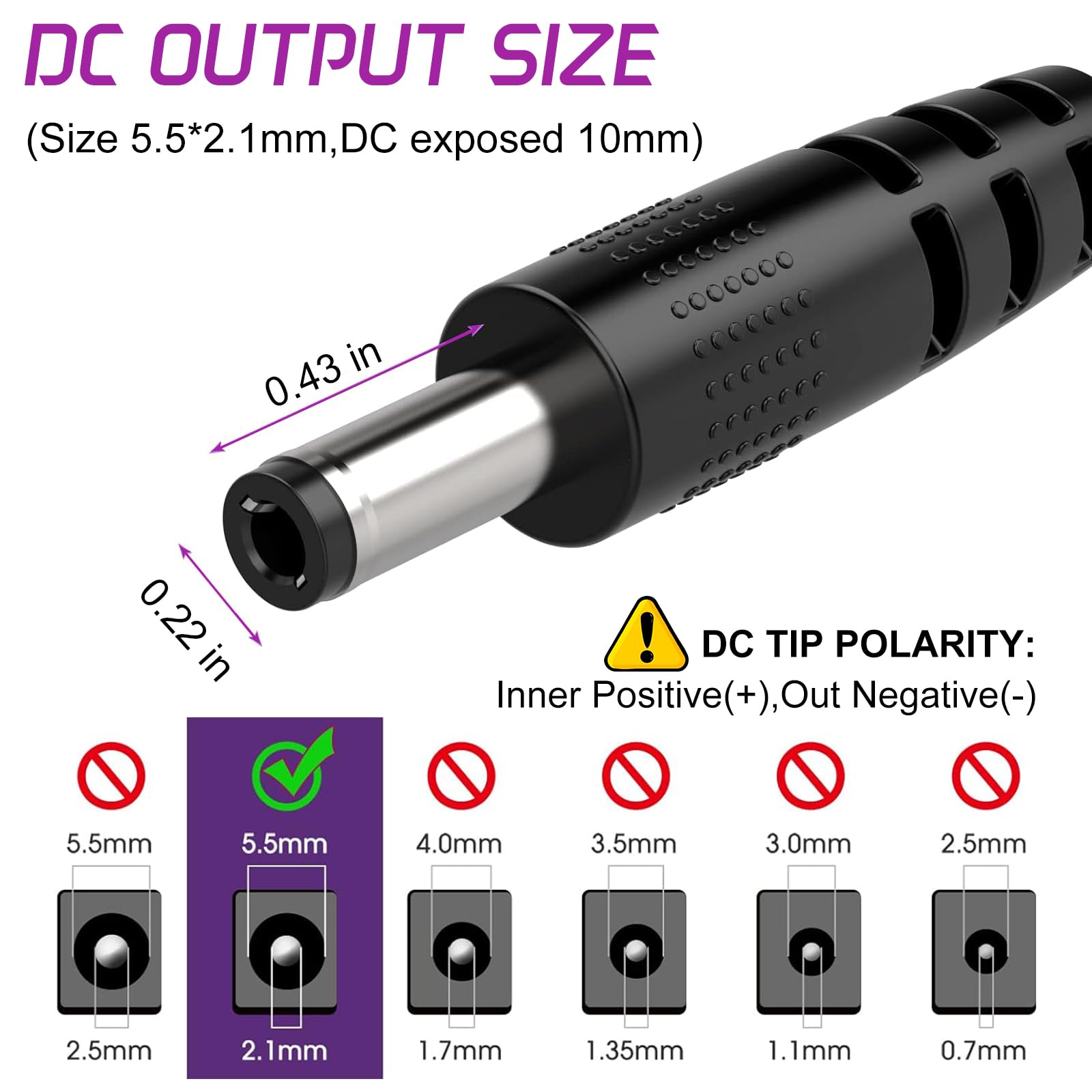 Adattatore di Alimentazione DC 12V 2A 24W,AC 100-240V a DC 12V per Strisce LED, Radiosveglia, Scanner, Aspirapolvere, Router