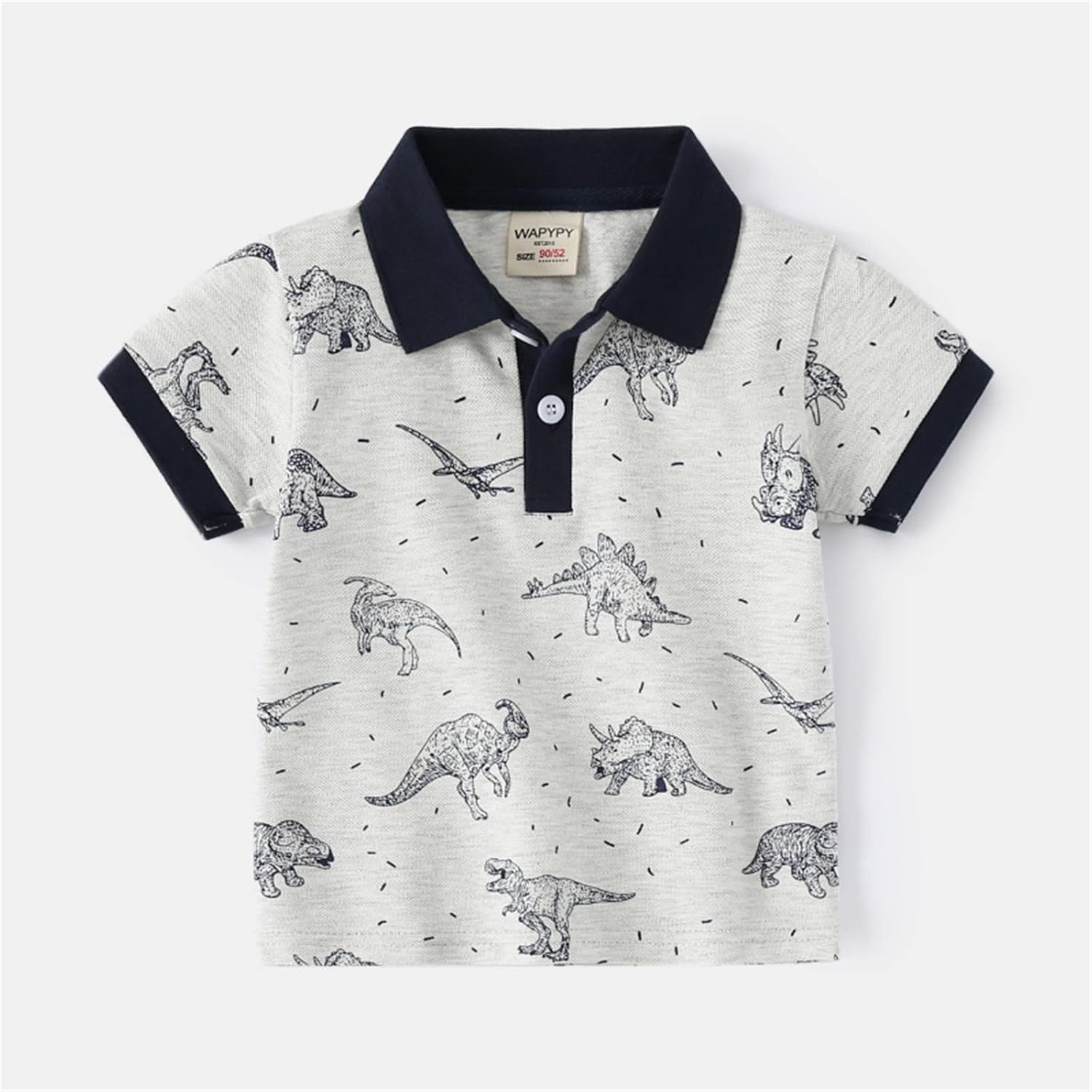Toddler Boys Polo Shirt Collared Neck Cute Graphic Golf Athletic T Shirts Short Sleeve Color Block Casual School Uniform