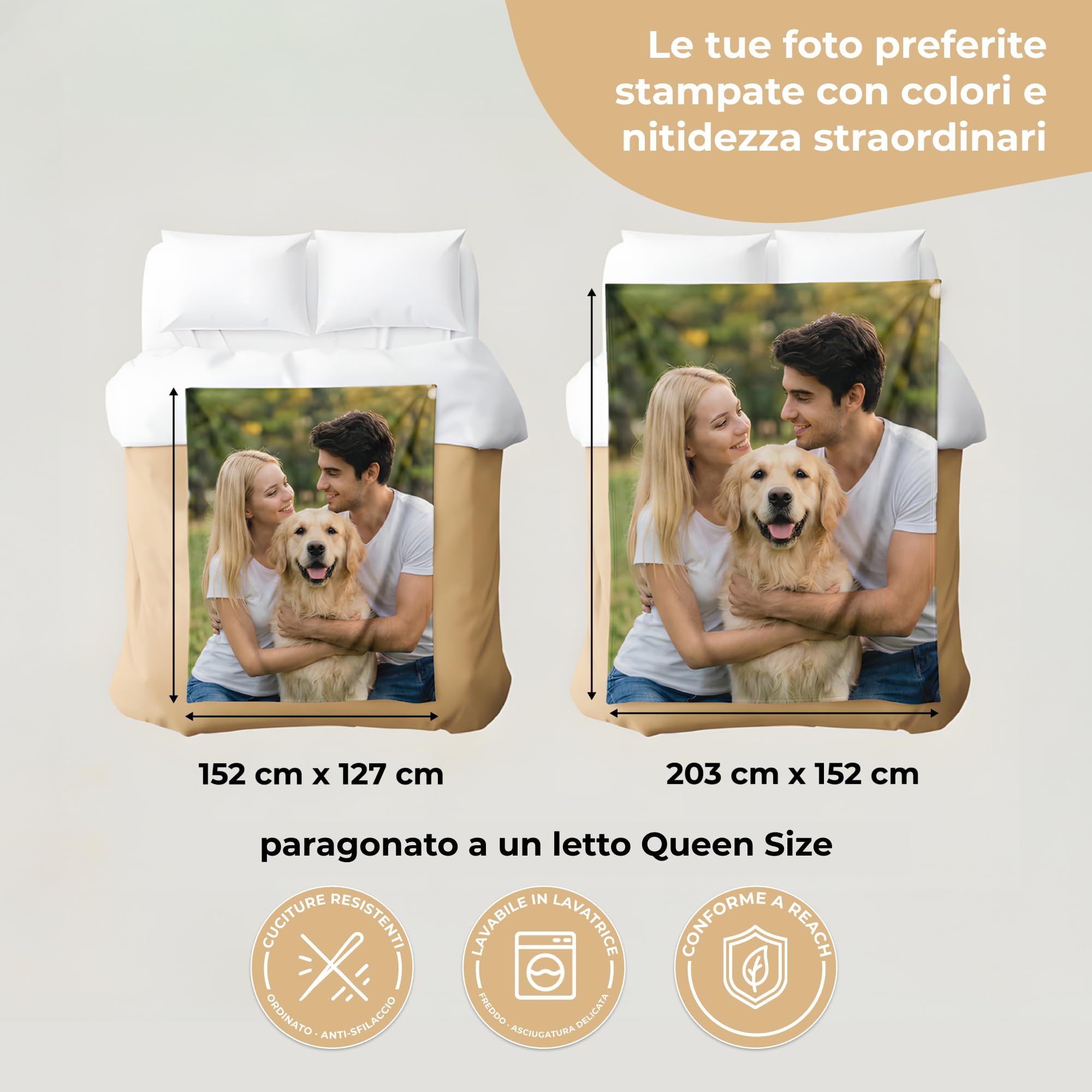 Cimpress Coperta Personalizzata,Coperte Personalizzate con Foto in Pile Morbido, Lavabile Macchina, Idea Regalo per Natale, Famiglia, Compleanno, Anniversario (127x152 cm, Verticale)