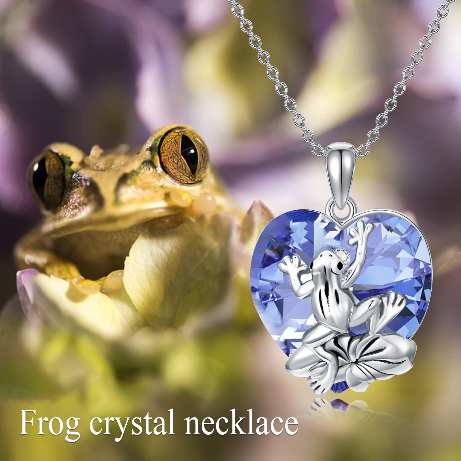 Collier grenouille en argent sterling avec pierre de naissance - Cadeau pour femme et fille