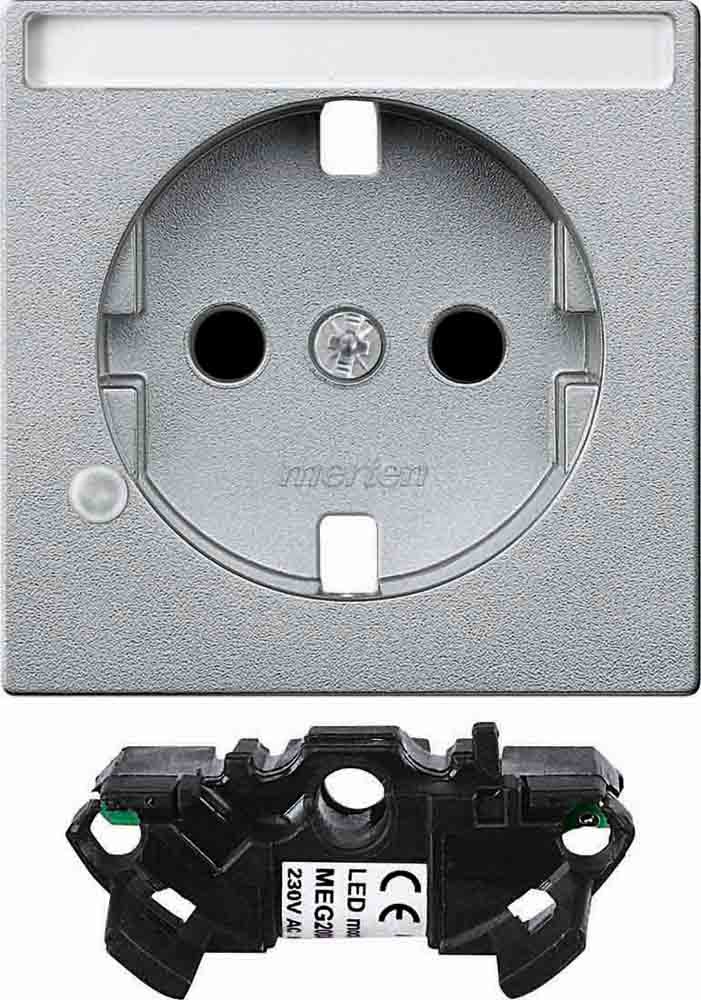 Merten MEG2333-0460 zestaw rozszerzający, lampka kontrolna do gniazd Schuko, aluminium, system M