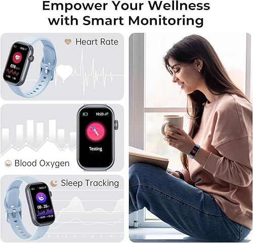 Miniatura 6 de Rastreador de actividad física para hombres y mujeres, frecuencia cardíaca 247, SpO2 y monitor de sueño, reloj de salud, contador de pasos de
