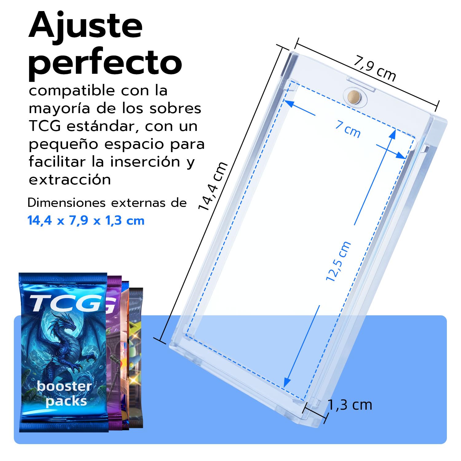 Wigearss 10 Piezas de Protección Magnética para Pokémon Booster Pack, Caja de Acrílico Transparente Magnética con Protección UV para Pokémon Booster Pack