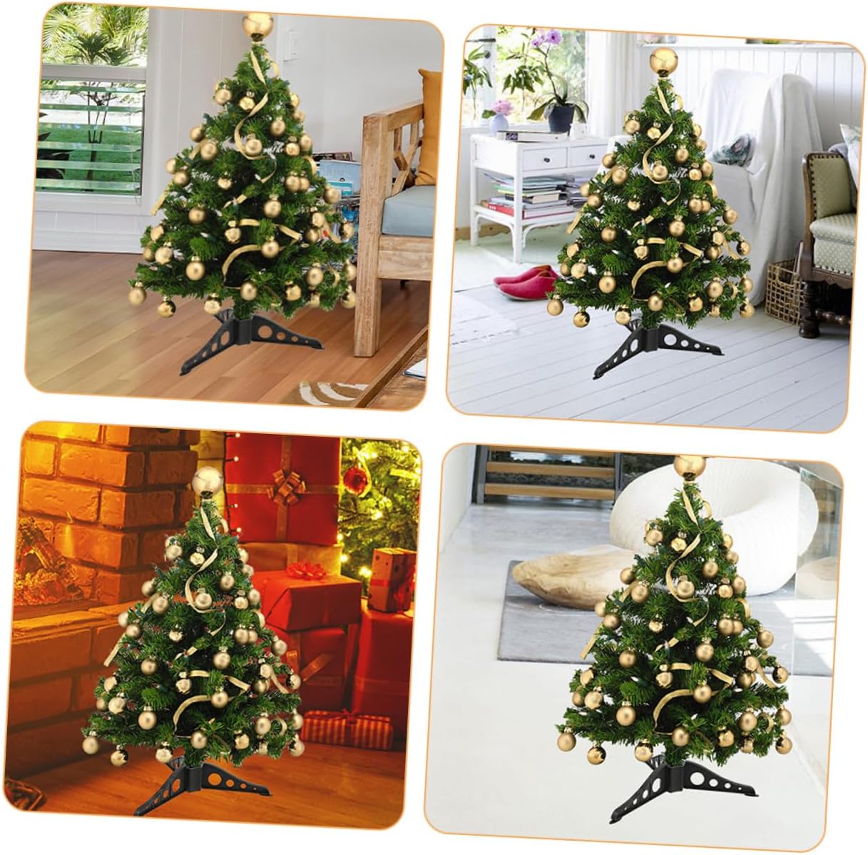Healeved 15pcs Plastic Christmas Tree Stand Bracket 8-inch Desktop Base for 120-150cm Artificial Xmas Tree Support Holiday Decoration
