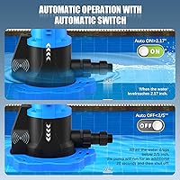 Vista 5 de Bomba automática de cubierta de piscina de 1 HP, bomba sumergible de 5000 GPH 115V con adaptador de válvula de retención de 3/4 pulgadas y cable