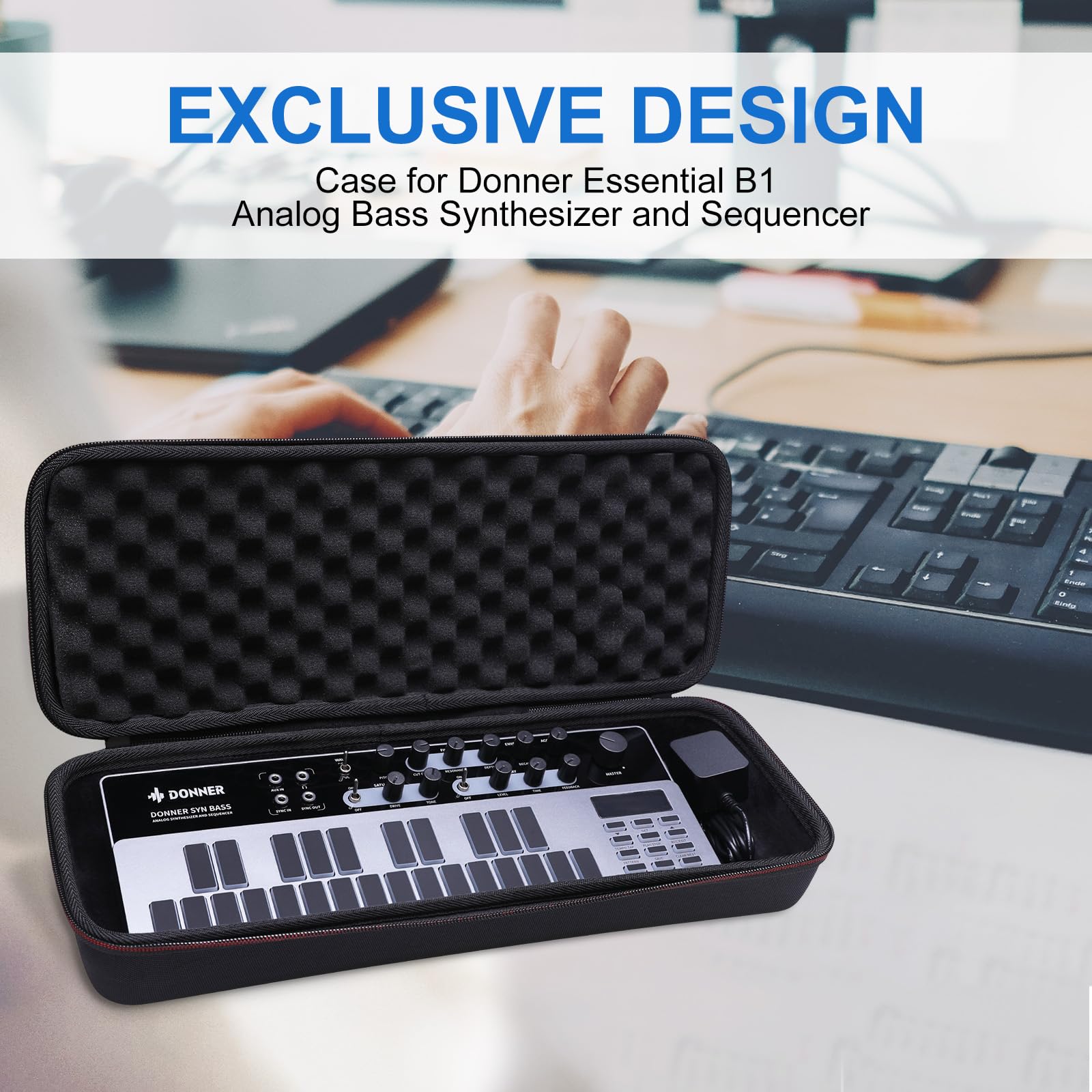 LTGEM Case Compatible with Donner Essential B1 / D1 Analog Bass Synthesizer Sequencer, Case Only - Image 7