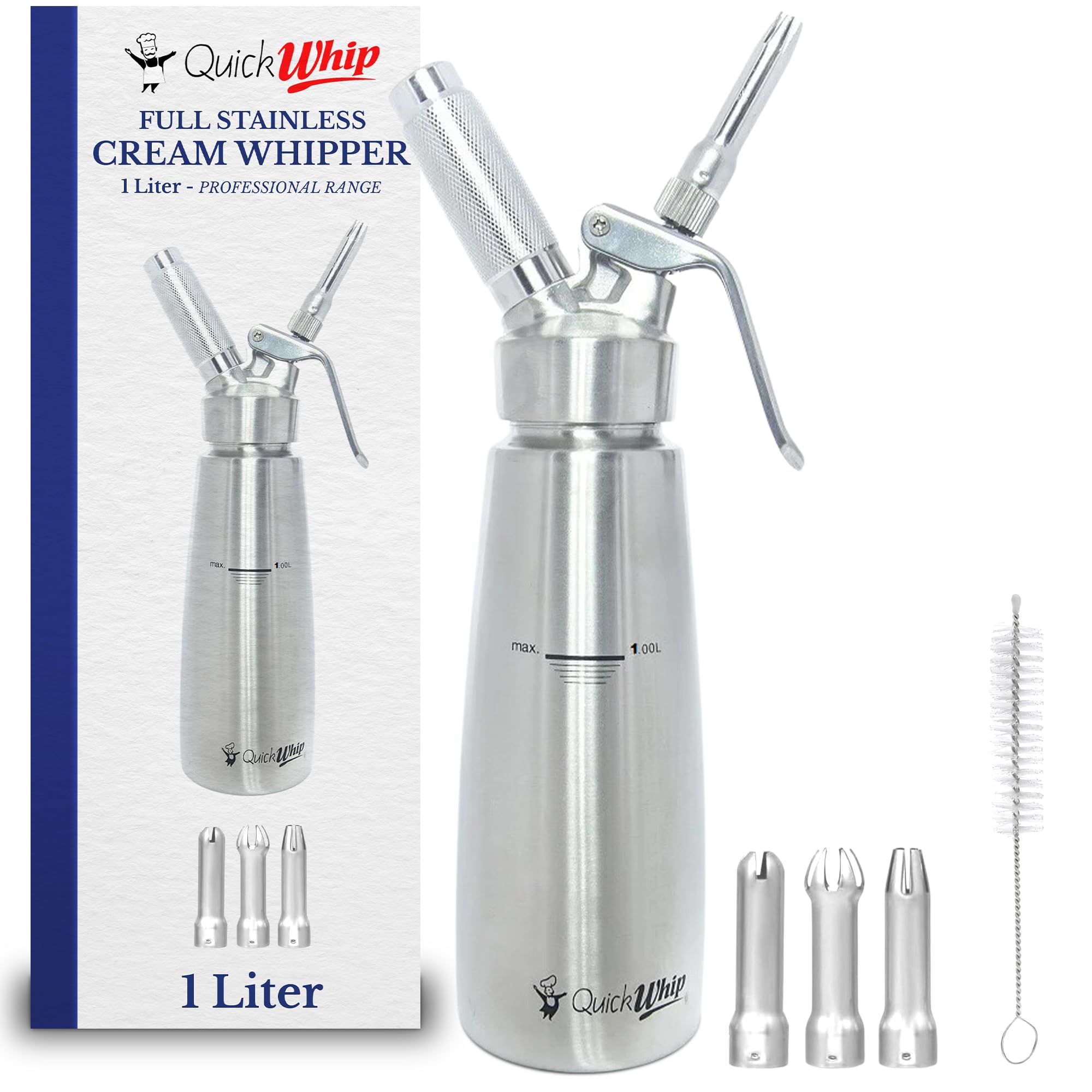 Amazon.com: Stainless Steel Whipped Cream Dispenser, 1L