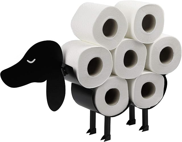 Toilet Roll Holder - Dog | Free Standing Toilet Paper Stand | Metal Toilet Accessory | Fun Bathroom Accessories | Pukkr