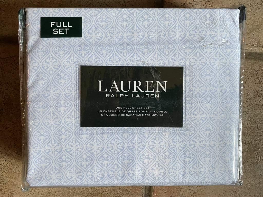 Lauren by Ralph Lauren Geometric Blue Sheet Set - Full Size (All Cotton)