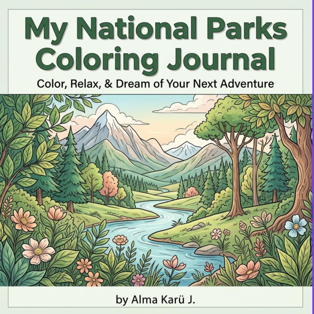 My National Parks Coloring Journal: Color, Relax, & Dream of Your Next Adventure