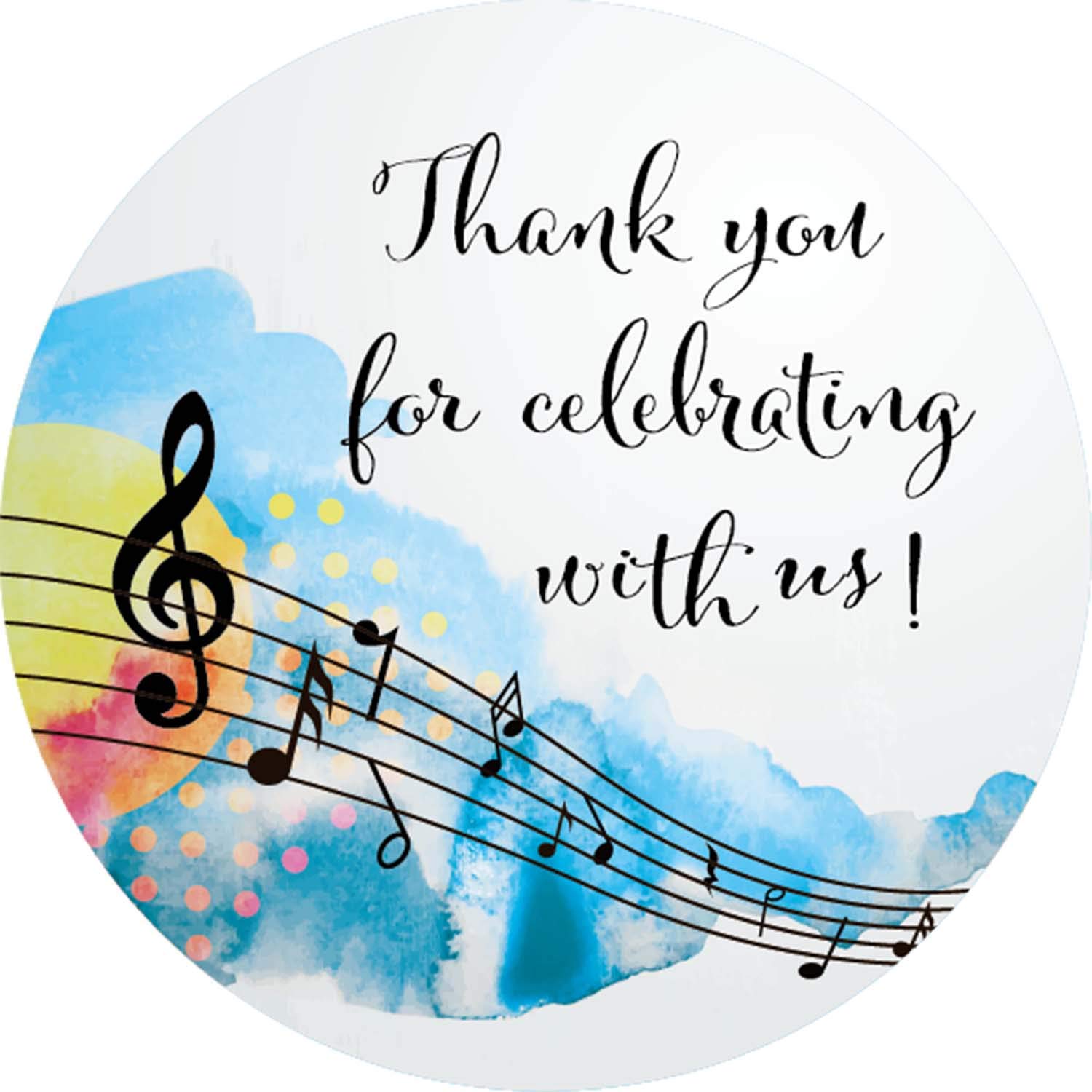 Buy 40Pack 2inch Musical Themed Thank You Stickers, Music Notes