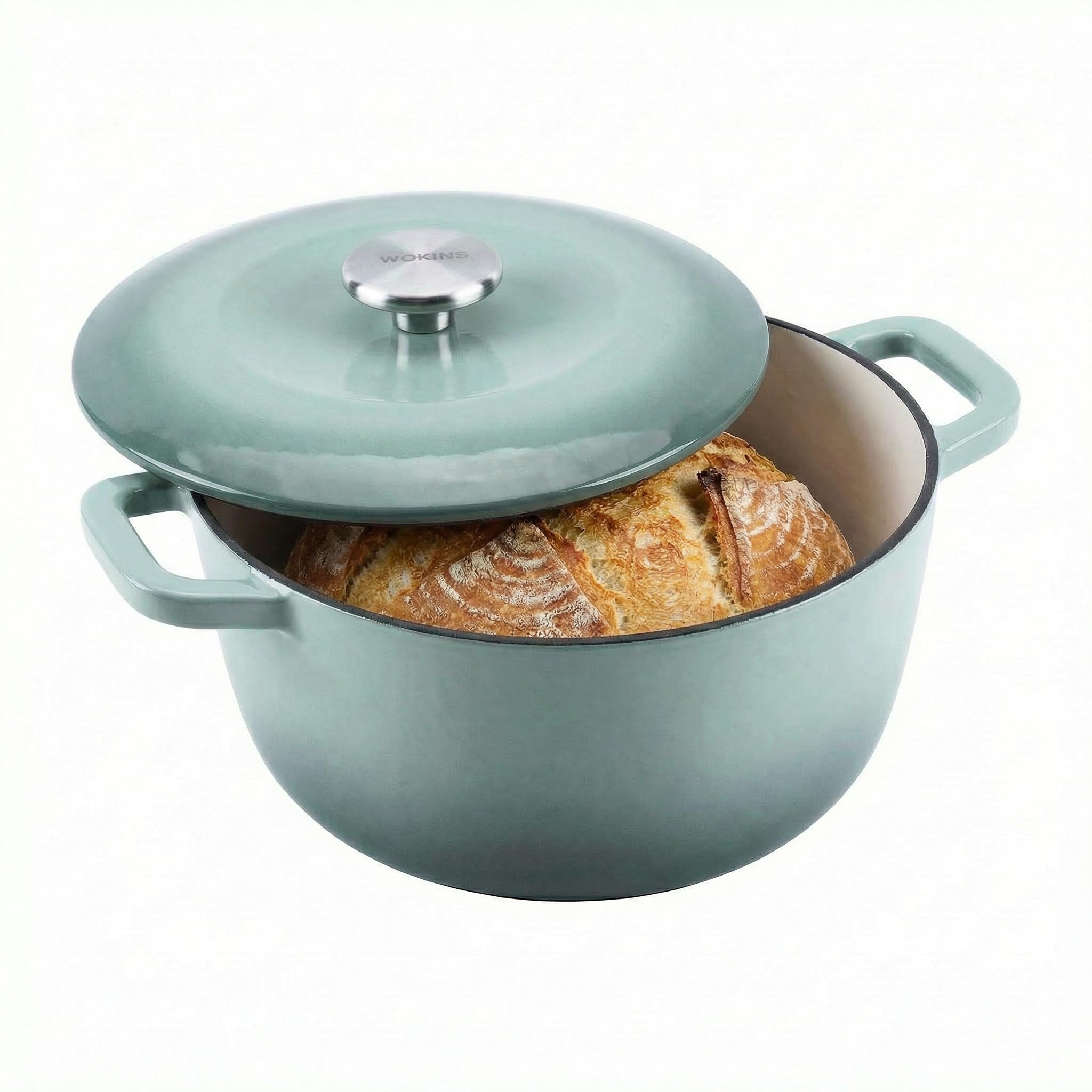 WOKINS 7QT Enamel Cast Iron Dutch Oven