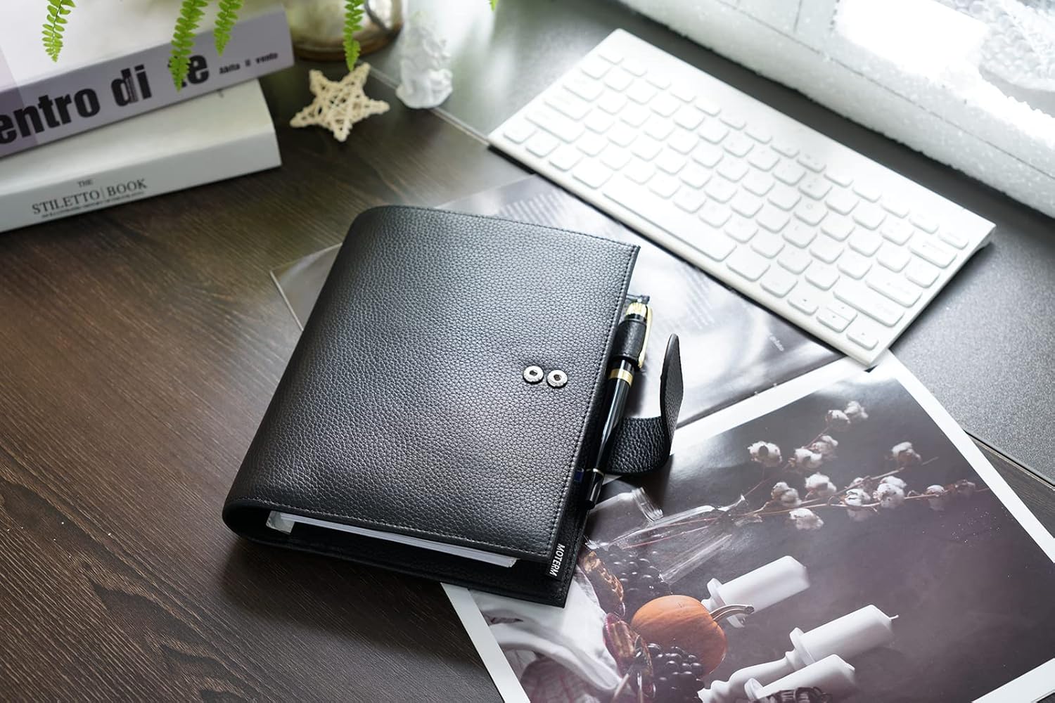 Moterm Leather Cover for HP Mini - with Back Pocket, Card Slots and Pen Loop (Pebble-Black)