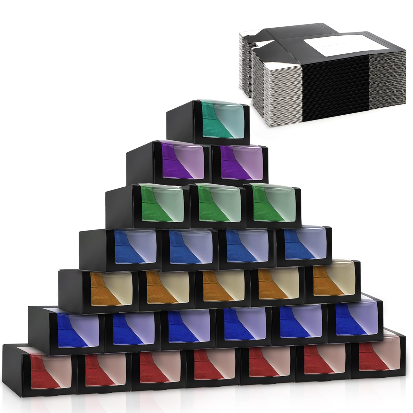 Peohud 25 Pack Black Gift Boxes with Window: Baseball Caps, Snapbacks, Trucker Caps Display and Storage Solution, Perfec 