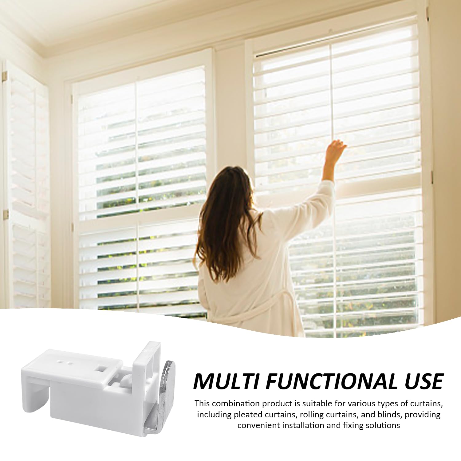 SUPPORTO PER BASTONE Per Tende Persiane Trasparenti Tende EUR 5,89 - Foto 2