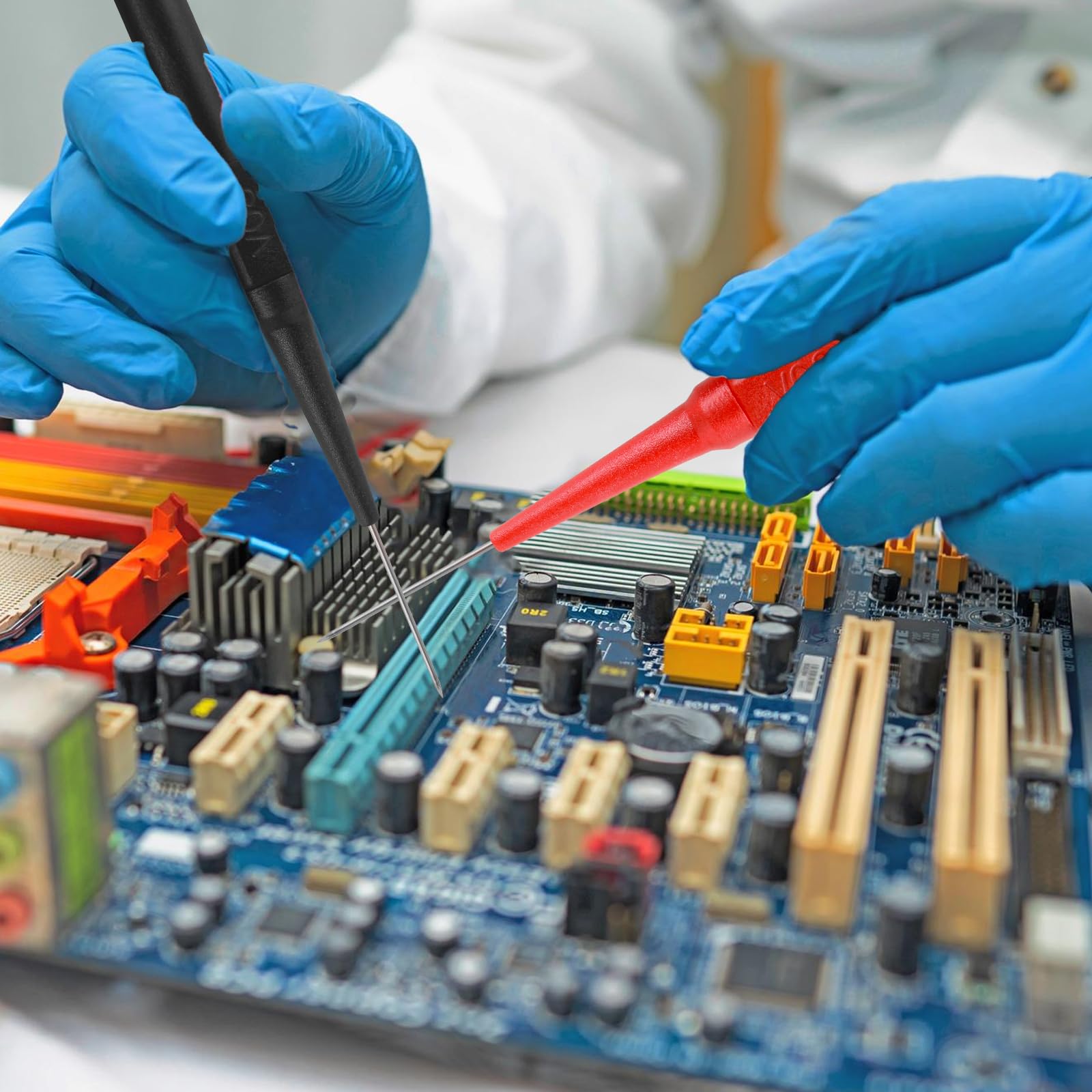 Cobee Meetpunten Voor Multimeter – 10 Stuks, 0,7 Mm Naald, Geïsoleerd, 30V/10A – Met 4 Mm Bus Voor Banaanstekker – Geschikt Voor Auto, Industrie En Elektrotechniek