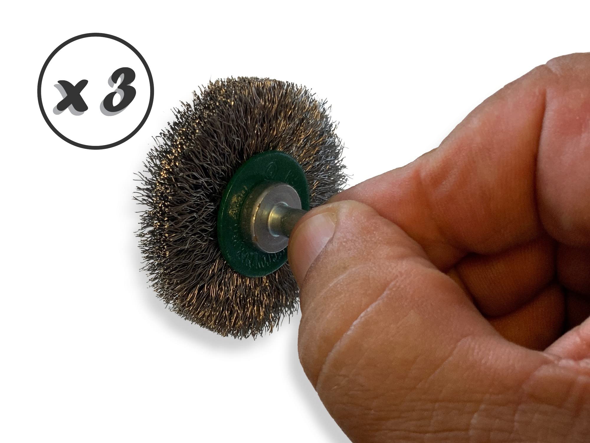 Kibros Lot 3 brosses circulaires tige Ø 50 mm inox souple 12 mm
