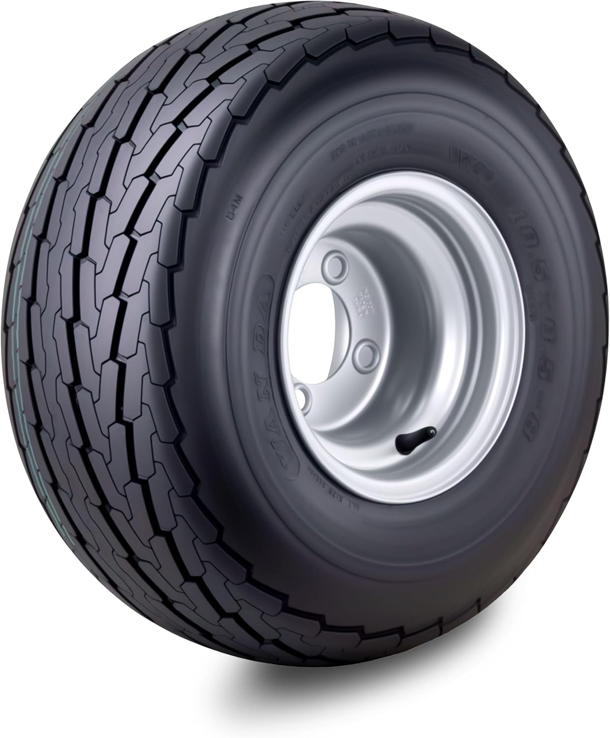 WANDA Trailer Tire Wheel Assembly 18.5x8.5-8 8-Ply D 83L with 4 Lugs on 4" PCD Silver Rim