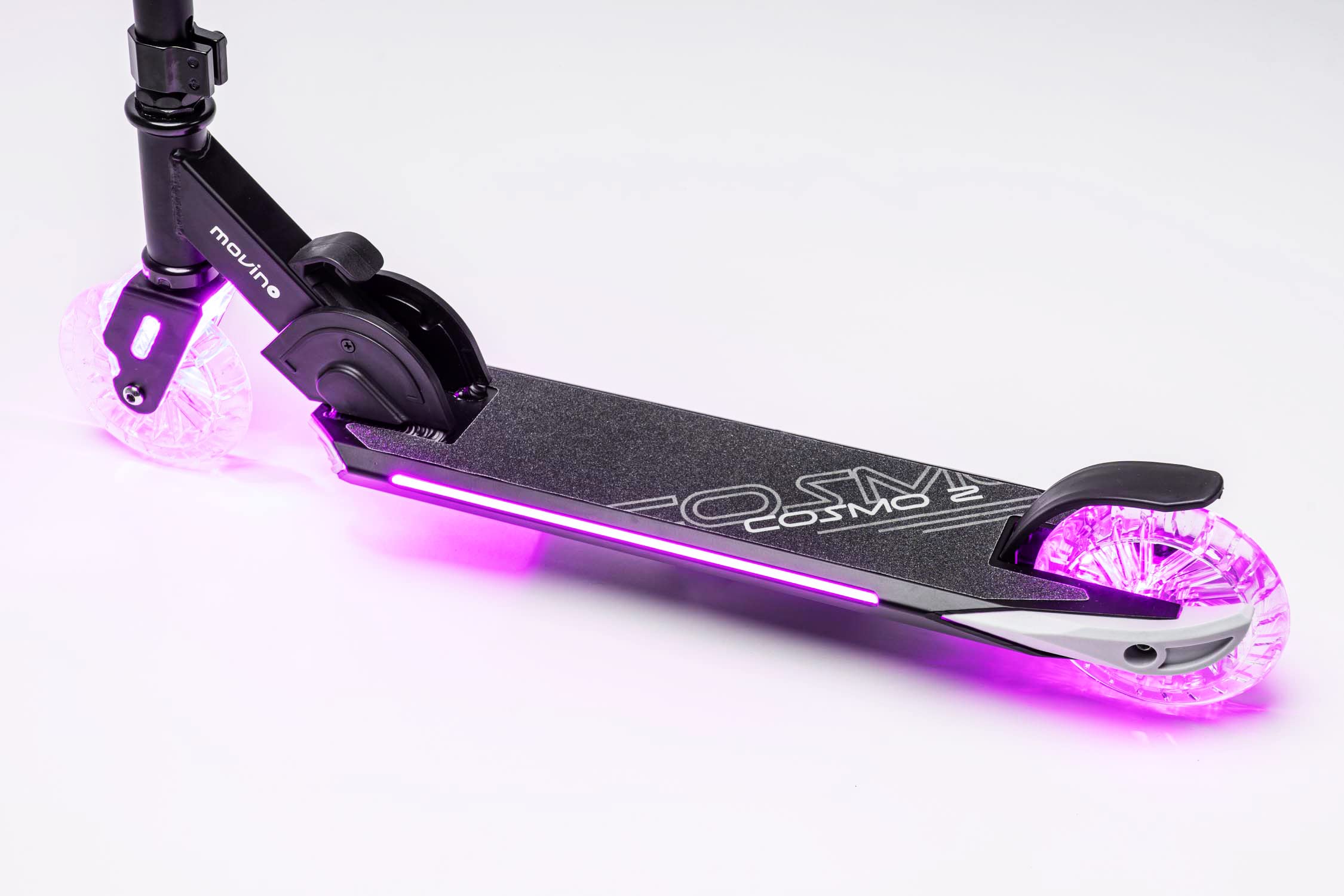 Movino Cosmo2 Scooter à Deux Roues | pour Les Enfants de 5 à 8 Ans | Pliable | Plate-Forme éclairée et Roue Avant de 125 mm