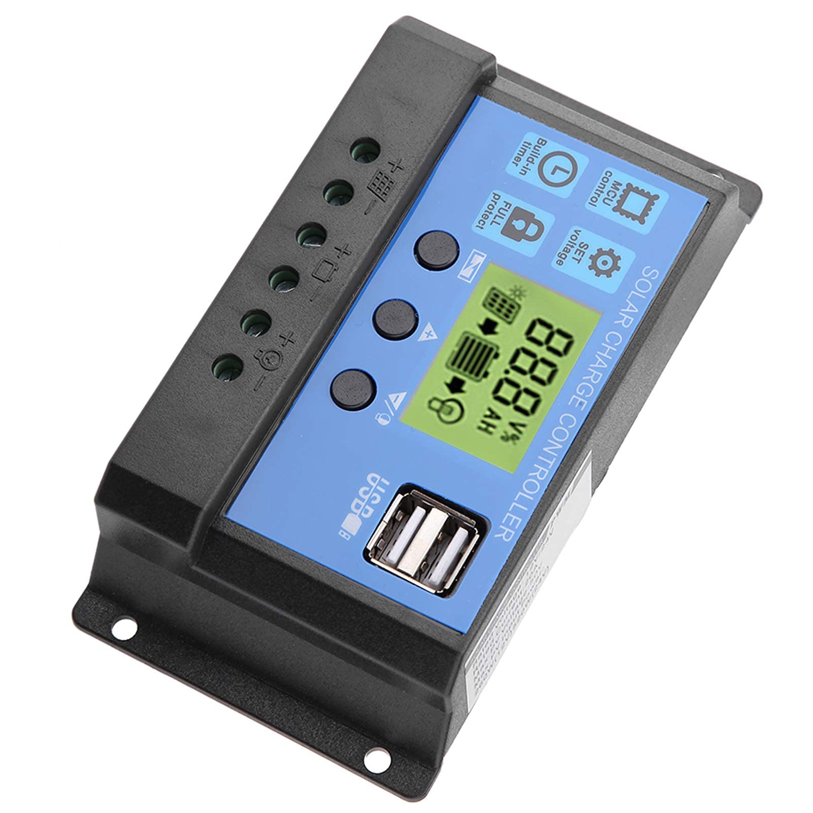 Régulateur Chargeur Solaire PWM 12V/24V USB Écran LCD 10A 20A 30A Intelligent