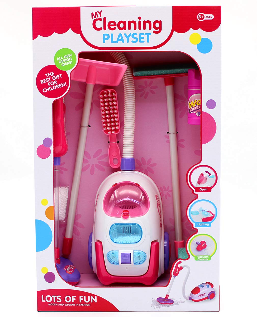 EASY FUTURECleaning Tool Toy Vacuum Cleaner Kit Classic Pretend Play Set for Kids No:0781