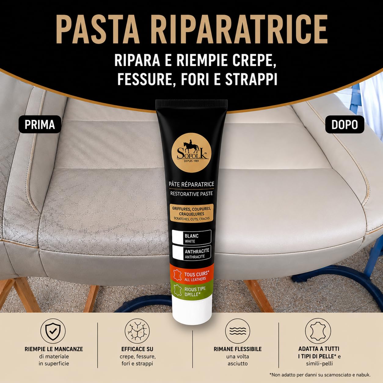 SOFOLK Pasta per Riparazione Crepe BIANCO