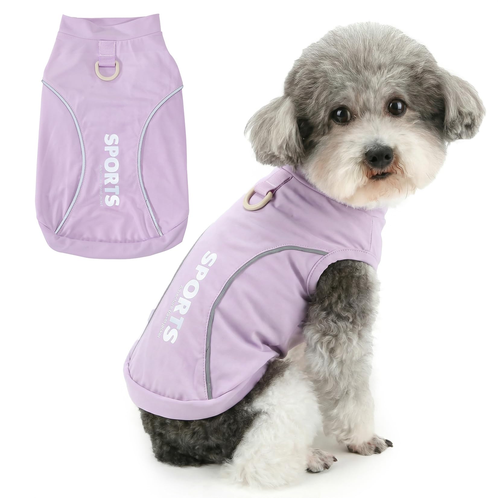 Zunea Summer Cooling Dog Shirts with Leash Ring for Small Dogs, Purple, XXL