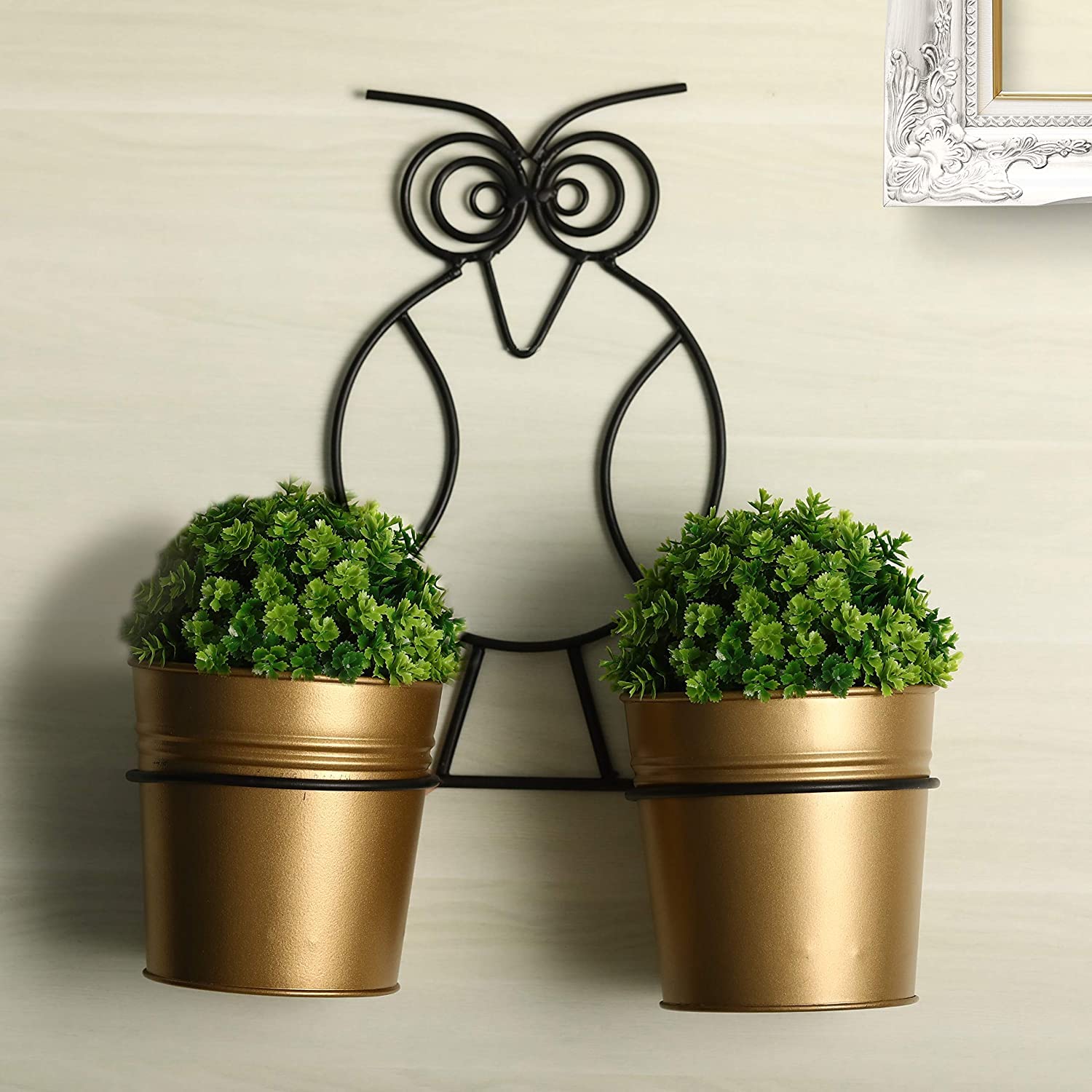 The Decor Worthy Wall Hanging Metal Planters for Indoor Living Room Balcony Patio Garden Home Decoration (Metal) (Gold) (B09SWRJ7FH) Amazon Price History, Amazon Price Tracker