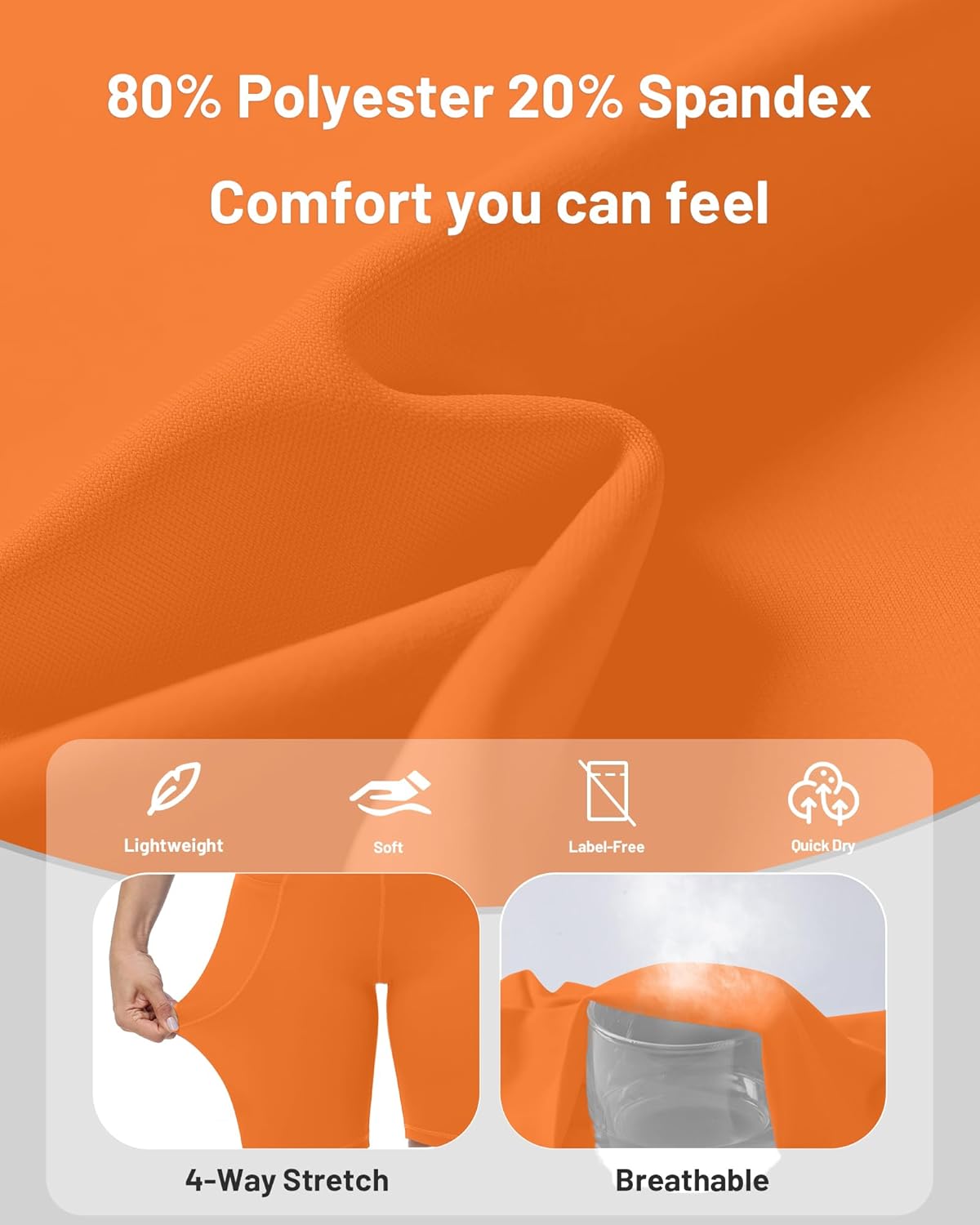 Runhit Biker Shorts Women with Pockets - 8''/5''/3'' High Waisted Yoga Workout Gym Spandex Tummy Control Shorts - Image 5